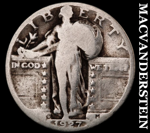 1927-D Standing Liberty Quarter- Silver Semi Key Better Date No Reserve #i8248