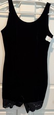 Vintage Victoria  s NWT Secret Black Velvet Romper/Teddy With Lace Trim Sz Small