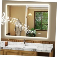 32" x 24" LED Bathroom Mirror with Lights, Bluetooth Speaker, Anti 32"L x 24"W