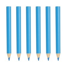 6 Pcs Wooden Colored Pencils Short Oil Based Colored Pencils, Light Blue