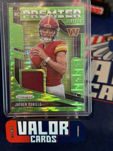 2024 Prizm - Premier Jerseys Jayden Daniels #PJ-JDS Neon Green Pulsar  (MEM, RC)