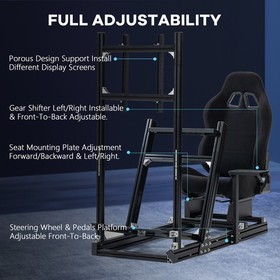 Supllueer 4080 Aluminum Racing Sim Cockpit With TV Stand Seat Fit Thrustmaster