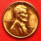 1955-S Lincoln Wheat Cent Penny GEM RD BU From an Original Bank Roll