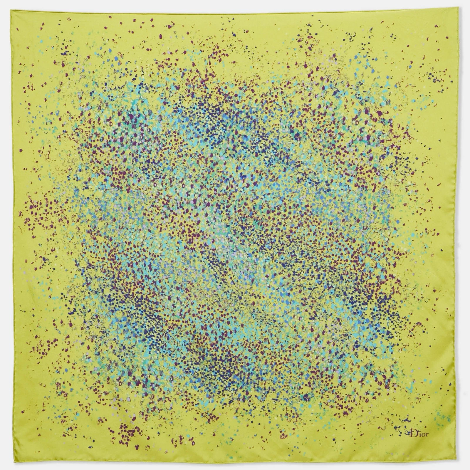 Foulard Christian Dior en soie imprimée verte