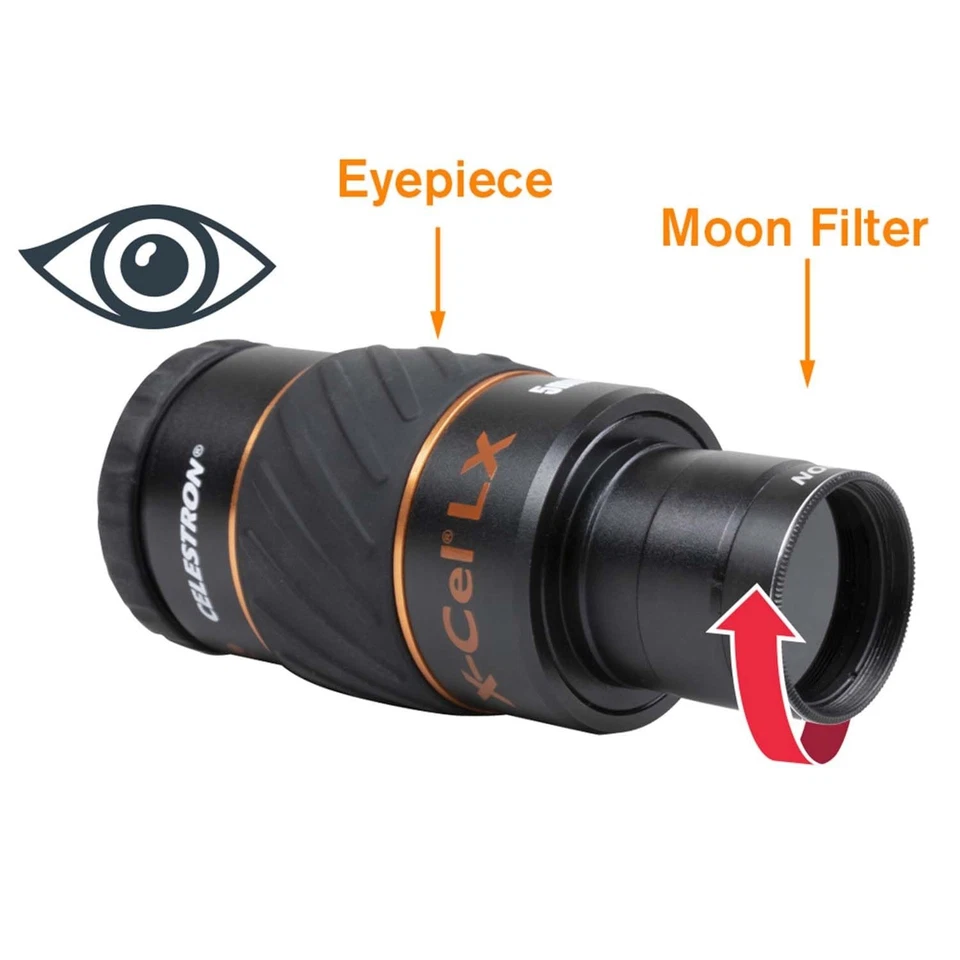 Telescope Moon Filter 1.25 Inch Lens Reduce Glare Improve Contrast Viewing NEW - Image 2 of 4