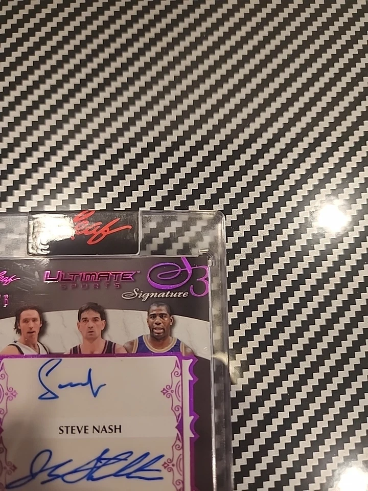 2024 Leaf Ultimate Sports Steve Nash/John Stockton/Magic Johnson Triple Auto 6/6 - Image 3 of 4