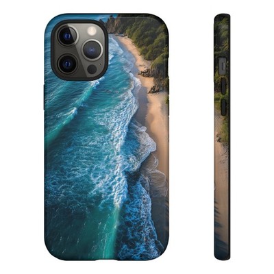 Phone Ink - Case for iPhone, Samsung, Pixel - Coastline Ocean Teal Waves