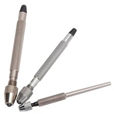 Silver Watch Repair Pin Vise Kit - 3 Durable Alloy Drills 10cm/8.6cm/8.1cm
