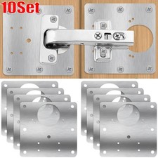 10 Kitchen Cupboard Door Hinge Repair Kit Plate and Fixing Screws Cabinet Hinges