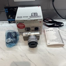 Canon EOS M100 with EF-M 15-45mm Lens Silver Boxed 32GB SD Great Condition