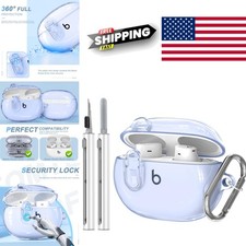 Waterproof Clear Cover for Beats Studio Buds Plus with Carabiner and Cleaner