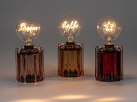 3Er Set LED Deko Lichter Mit Schriftzug H. 21Cm Aus Glas Formano W25