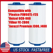 Future Way 2x Pool Spa Hot Tub Filter for Pleatco PJW60TL-F2S, Jacuzzi J300 J400