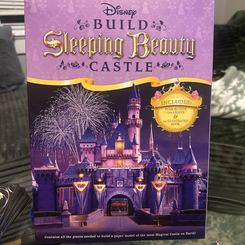 Brand New! Disney Build Sleeping Beauty Castle Kit LED Lights Illustrated Book