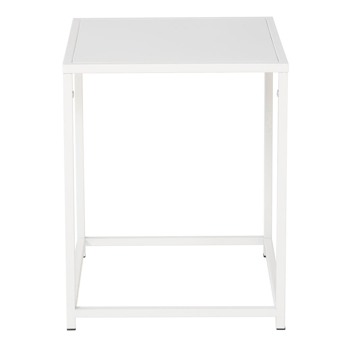 Table d'Appoint en Métal Staal 45cm Blanc - Petit Guéridon Rond Salon et Table de Chevet