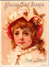 Antique Victorian Trade Card- Niagara Corn Starch - Pure and Sweet - Girl 