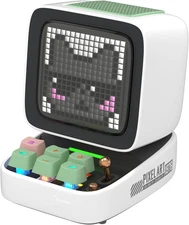 Ditoo Retro Bluetooth Speaker with Custom Pixel Screen & Alarm (White)