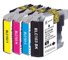 4P Combo Ink Set  chip fits Brother LC103 MFC-J450DW MFC-J285DW MFC-J875DW