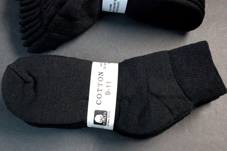 Носки на лодыжку 6 пар 9-11 однотонные черные женские/мужские спортивные ботинки WorkCotton тонкие - Изображение 2 из 4