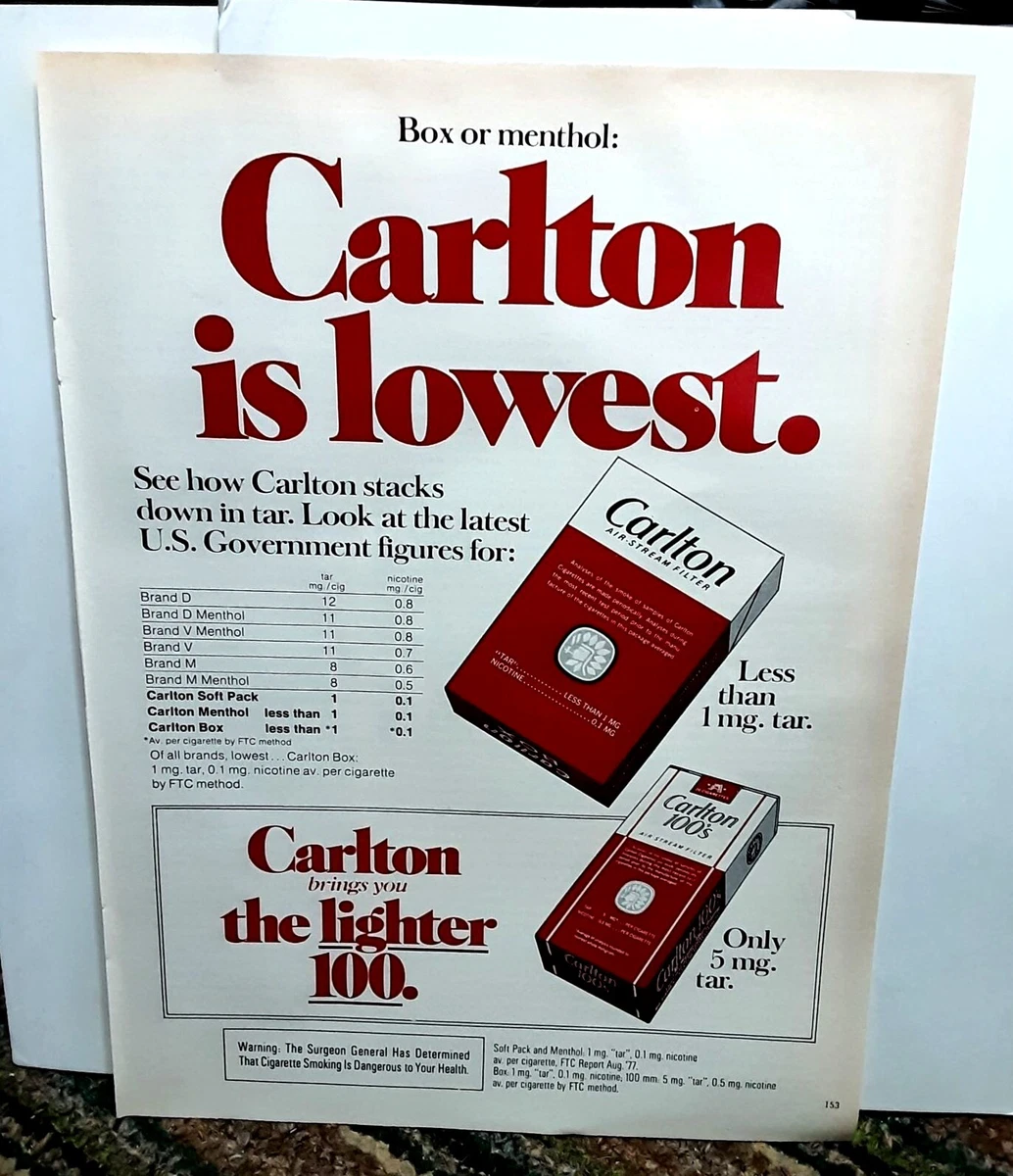Carlton Collectible Tobacco Cigarettes for sale