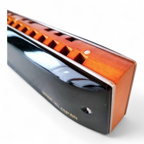 SUZUKI Alto Single Harmonica AS-37 Black Wooden Leather Case - Picture 3 of 17