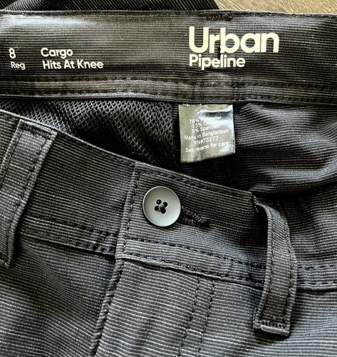 Urban Pipeline Boys Sz 8 Black Tech Cargo Shorts Knee Length Zip Pocket Zip Up - Picture 5 of 7