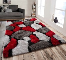 Shaggy Rugs 3D Living Area Rugs Non Shed Deep Pile Luxurious Soft Thick Pile Rug