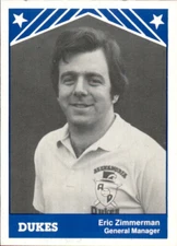1983 Alexandria Dukes TCMA 24 Eric Zimmerman General Manager Alexandria Virginia