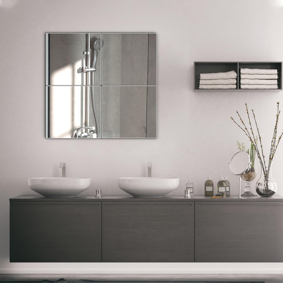 Unbreakable Wall Mirror Full Length Mirror Tiles,Long Mirrors for Wall