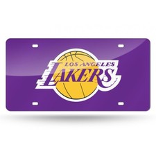 los angeles lakers nba basketball purple laser logo license plate made in usa