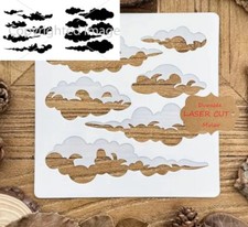 Clouds stencil set Airbrush art stencil set Artists cloud template