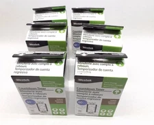 Lot of 6 Westek TMSW60MW Countdown Timer 60 Minute Indoor, White