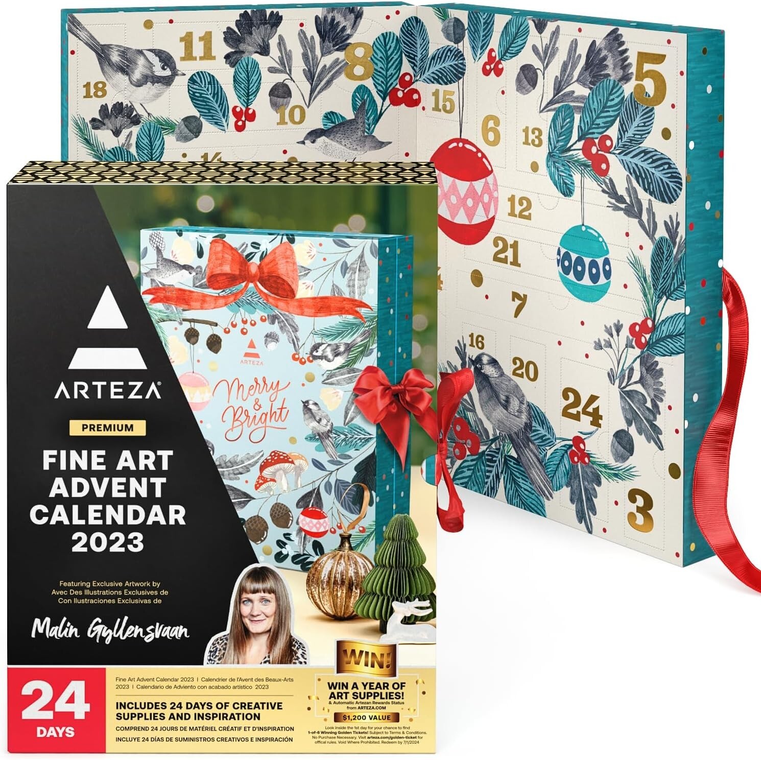 Deluxe 24-Day Art Supplies Advent Calendar - Perfect Holiday Gift for Creatives