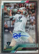 2023 PREMIER LACROSSE LEAGUE PLL SNAPSHOT SAM HANDLEY BLACK SSP AUTO #16/25 #6