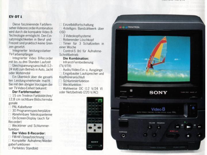 通電のみ確認 SONY Video8 COMBO TV EV-DT1 通電のみ確認 SONY Video8