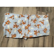 Winnie The Pooh and Friends Set of Two Crib Sheet Blue 1 Faded / 1 Repaired