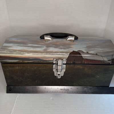 Used Tactix Country Barn Scene 16'' Steel Portable Hardware Tool box