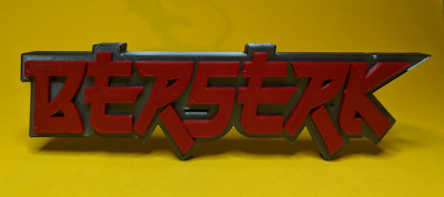 Berserk (rot) - 3D gedrucktes Logo für Schreibtisch oder Wandhalterung. 250mm breit