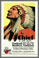 Santa Fe Railroad The Chief 1929 Vintage Poster Print Retro Style Train Travel