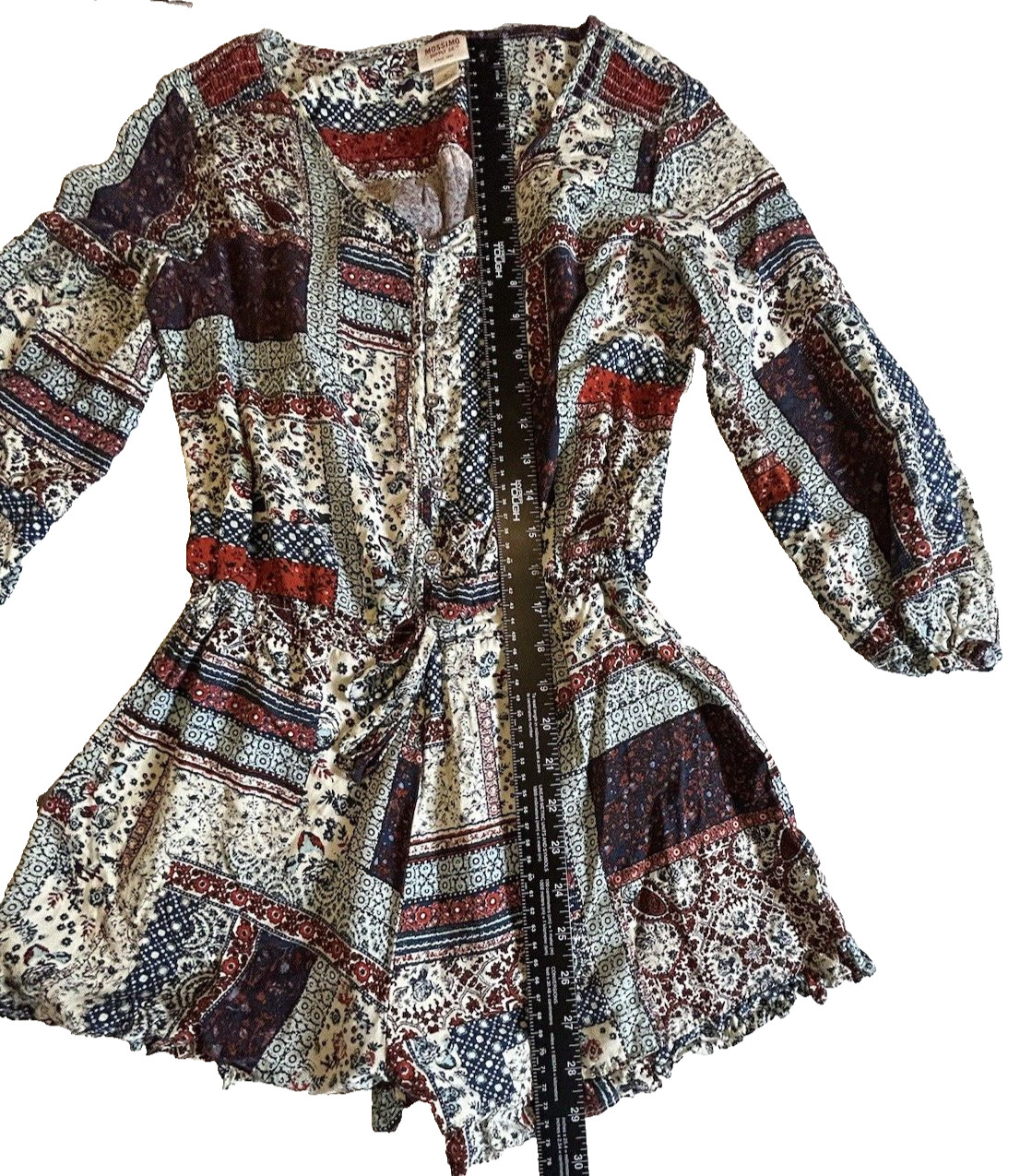 Mossimo Supply Co Red White Blue Patchwork Floral… - image 5