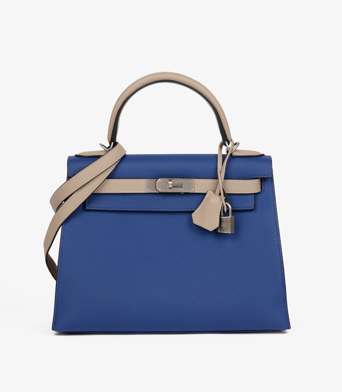 Hermès Bleu Electric & Gris Tourterelle Togo Leather Special Order HSS Kelly28cm