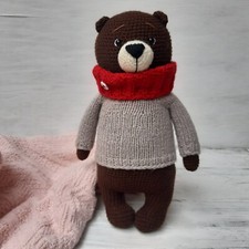 Hand Crochet Christmas Bear Stuffed toys Plush toys Christmas gift Gift Knit
