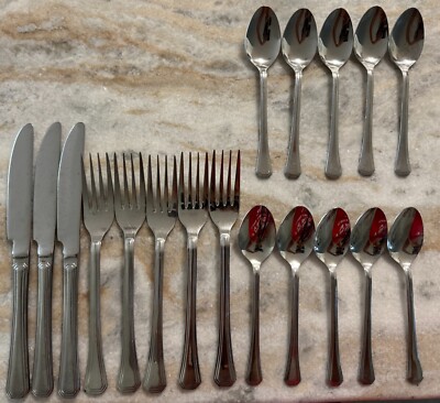 18pc set DON stainless silverware double outlined edge