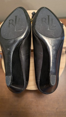 Lauren Ralph Lauren Bess Wedge Heel Shoes Women’s Black Tassel Shoe Size 7B - Picture 10 of 21