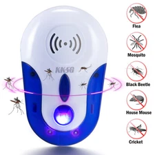 Electronic Pest Repeller Plug In Ultrasonic and Sonic Reject Bats Mouse Rat Blue