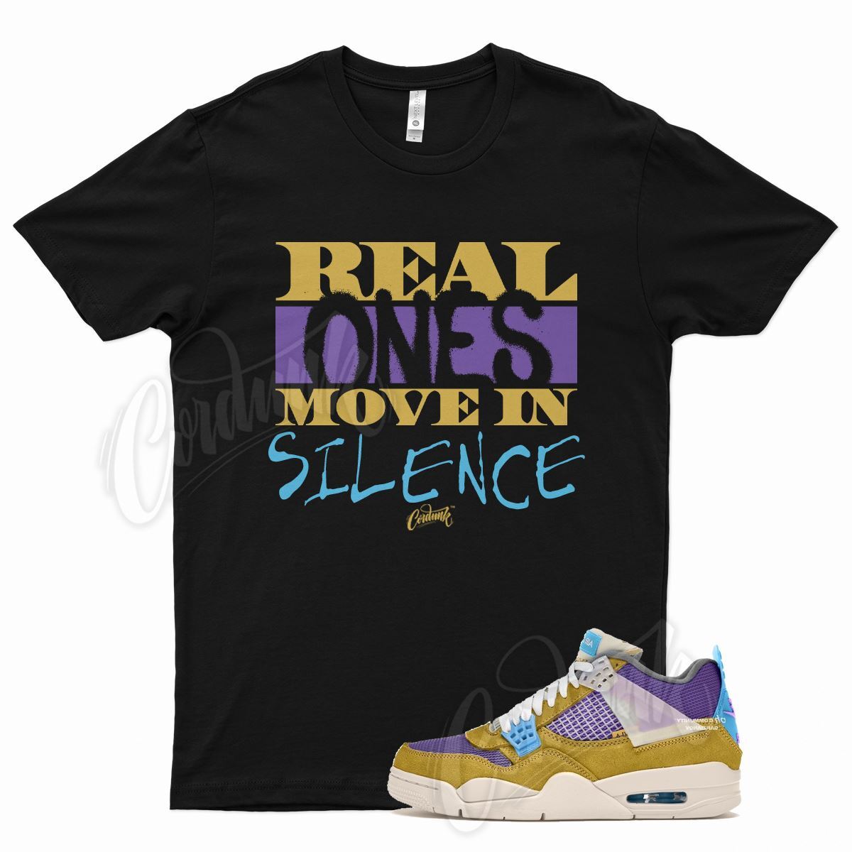 Black REAL Shirt for Union x J1 SP Desert Moss Turquoise Blue