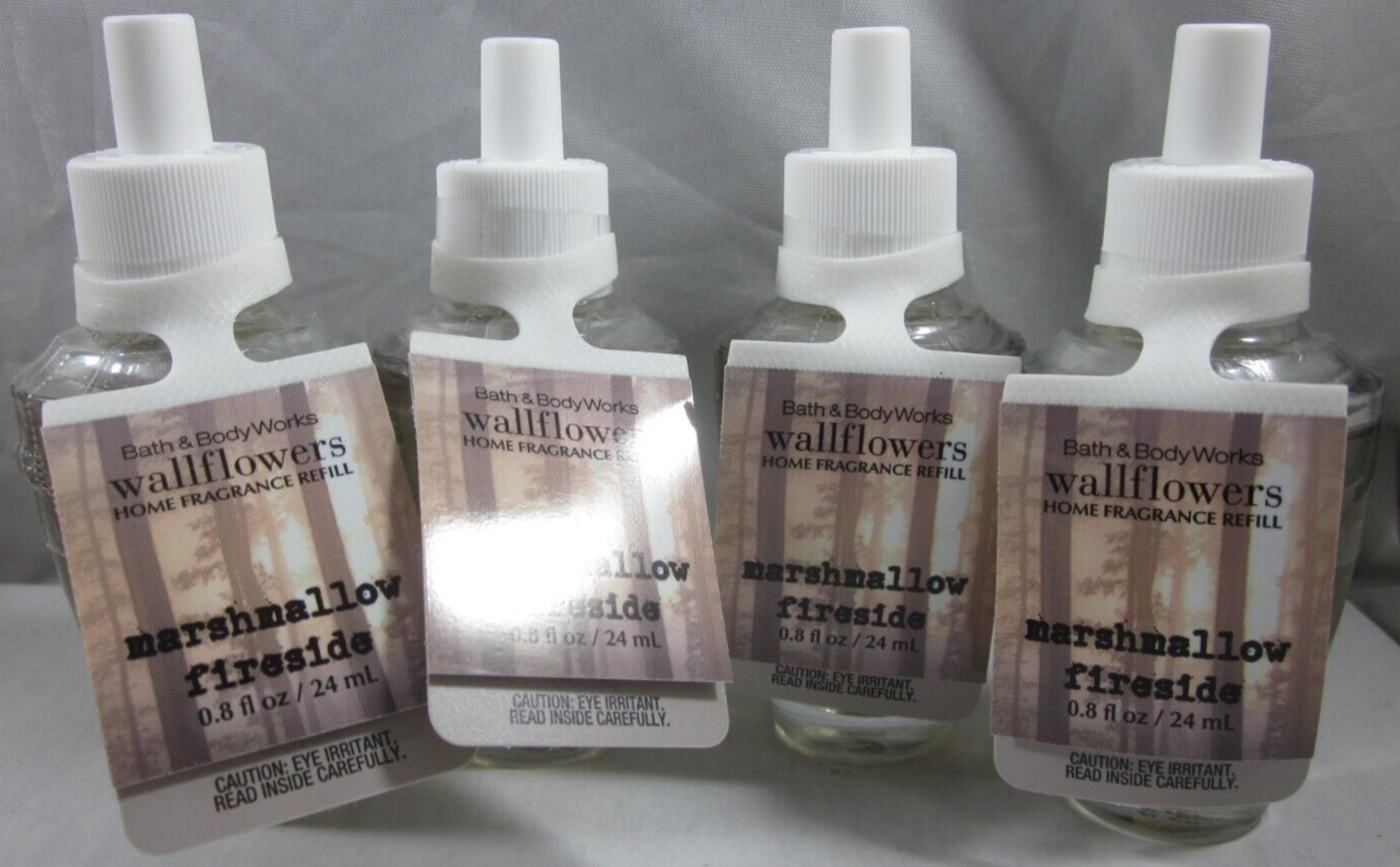 4 Bath & Body Works Marshmallow Fireside Wallflower Refill Bulbs
