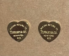 Return to New York Gold Or Silver Heart & Co. Company earrings New 925 10mm