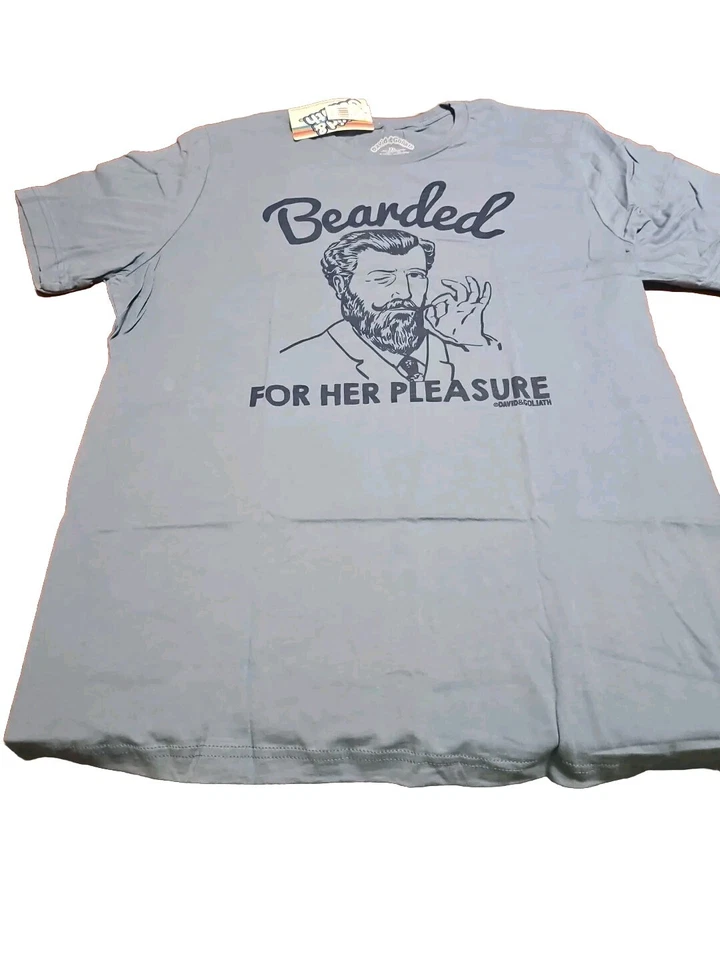 Camiseta Extravagante Talla XL "Barba Para Su Placer" Divertida David y Goliat  Foto 2 de 4