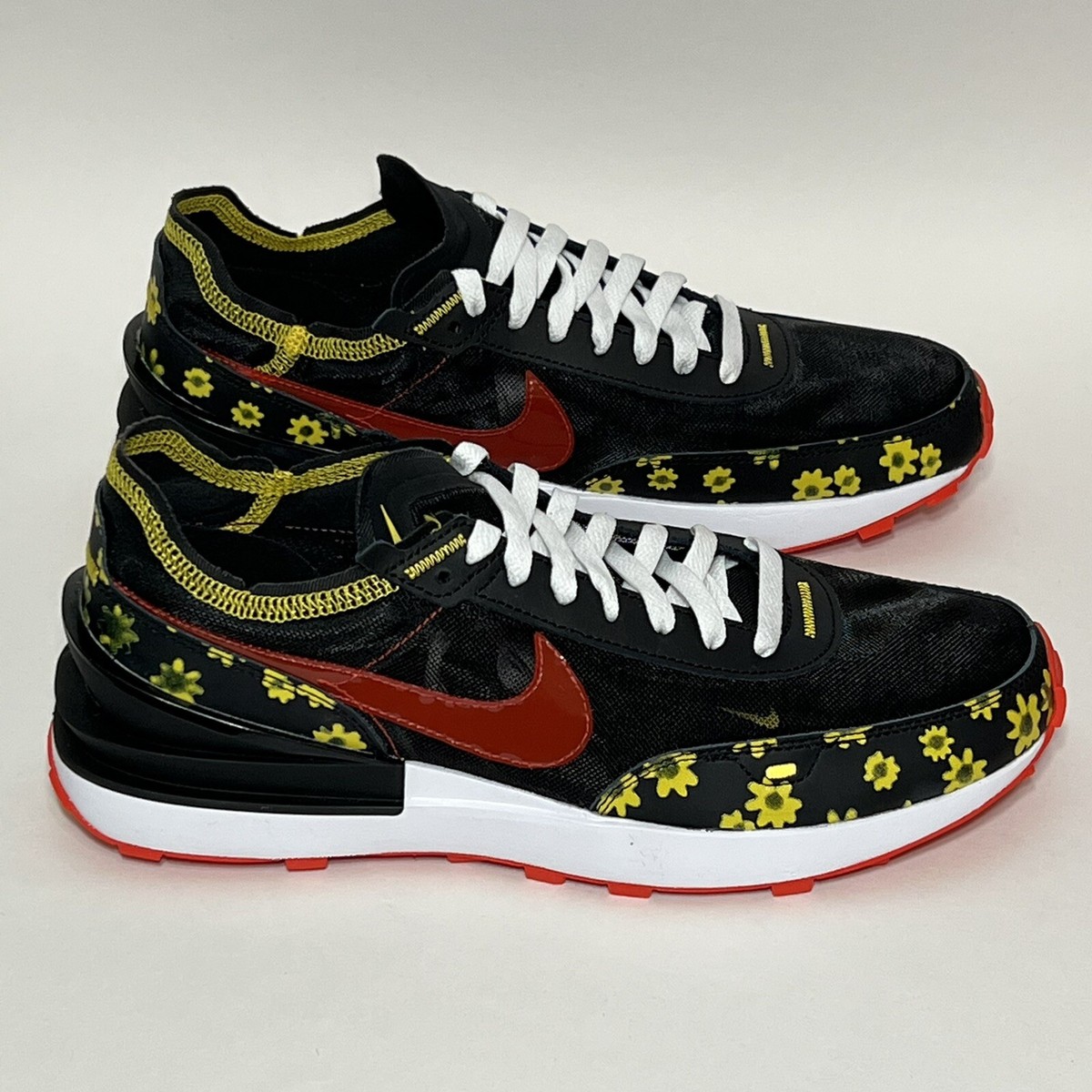 Nike Waffle One Sunflower Running Sneaker Shoes Black Habanero Men